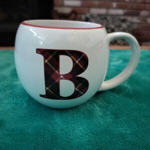 Bee & Willow Plaid Monogram Letter "B" Mug 14 oz